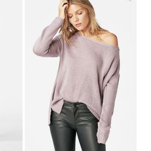off the shoulder oversized sweater